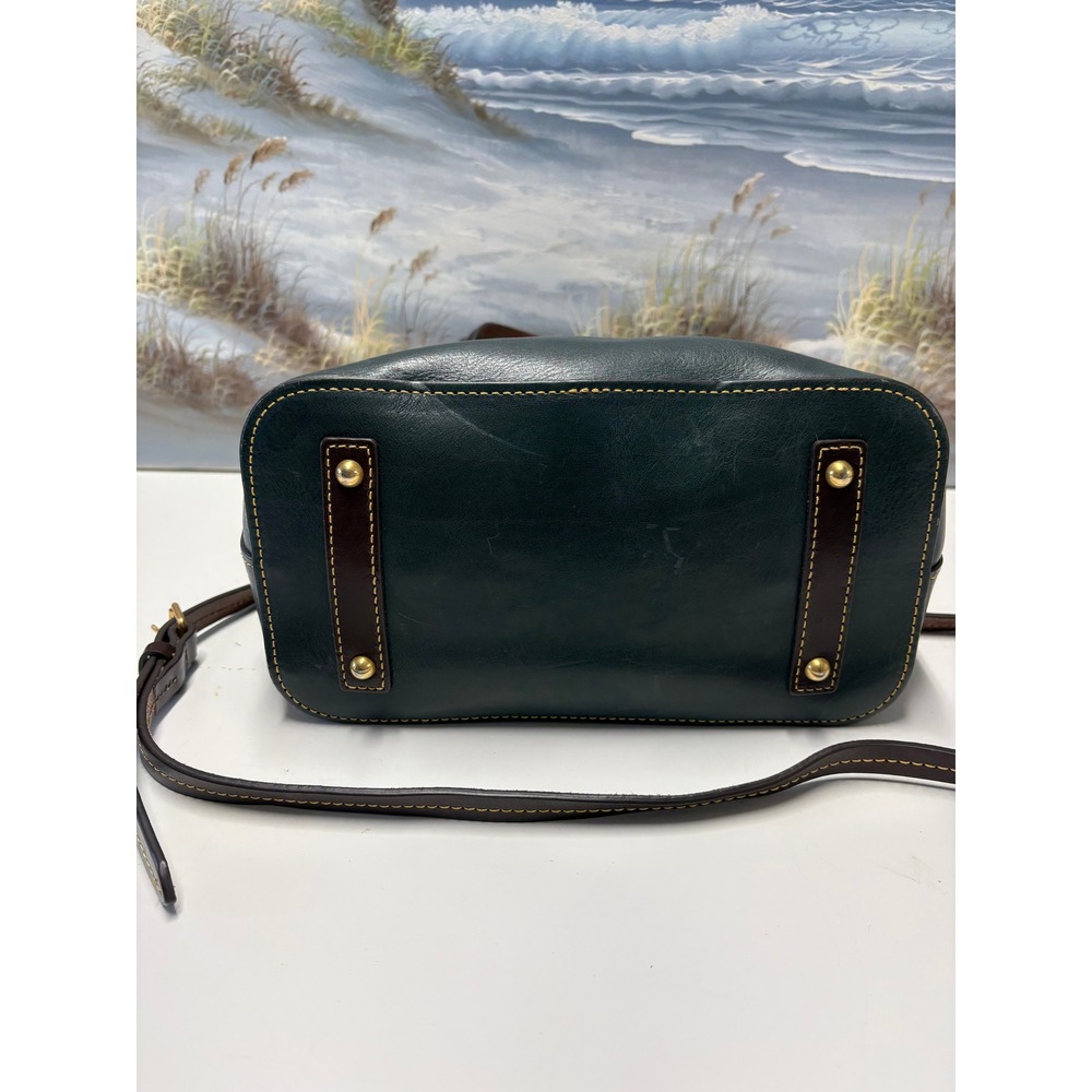 Dooney & Bourke Green Leather Braided Handle Satchel Crossbody Bag - Picture 8 of 10